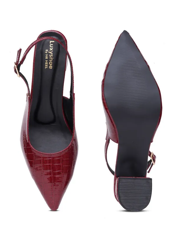 Maroon_Croc_Textured_Slingback_Block_Heel_Pumps_For_Women