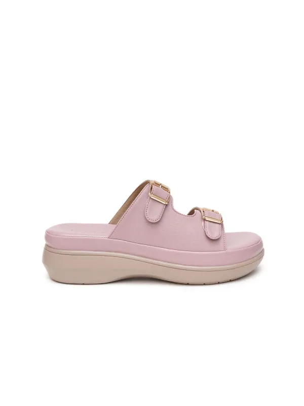 Pink_Faux_Leather_Double_Buckle_Wedge_Sandals_For_Women