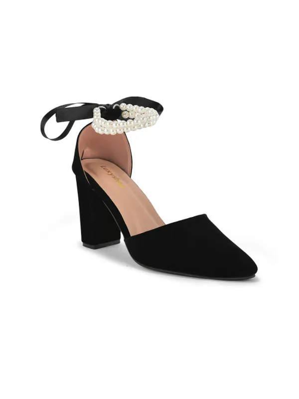 Black_Suede_Pearl_Ankle_Strap_Block_Heels_For_Women