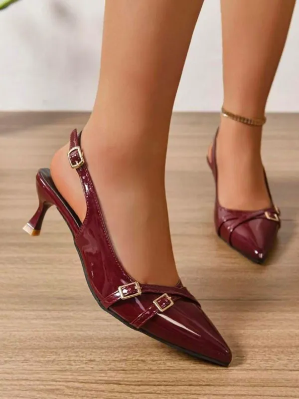 Maroon_Patent_Leather_Pointed_Toe_Slingback_Heels_For_Women