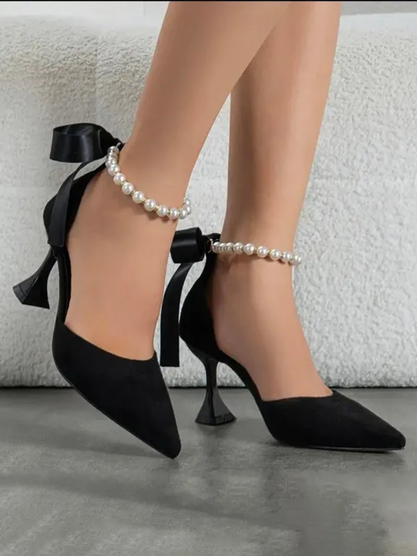 Black_Suede_Pearl_Ankle_Strap_Pointed_Toe_Heels_For_Women