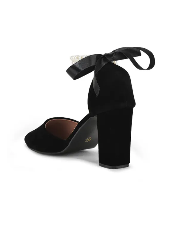 Black_Suede_Pearl_Ankle_Strap_Block_Heels_For_Women