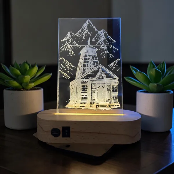 Acrylic_wooden_Led_lamp_of_kedarnath_temple