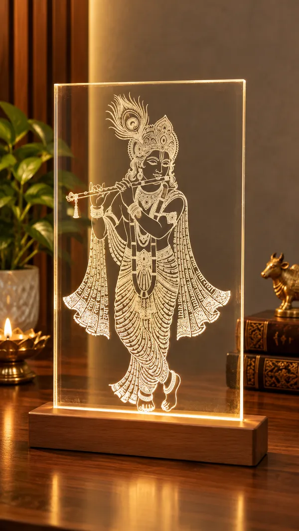 Acrylic_wooden_Led_lamp_of_krishna