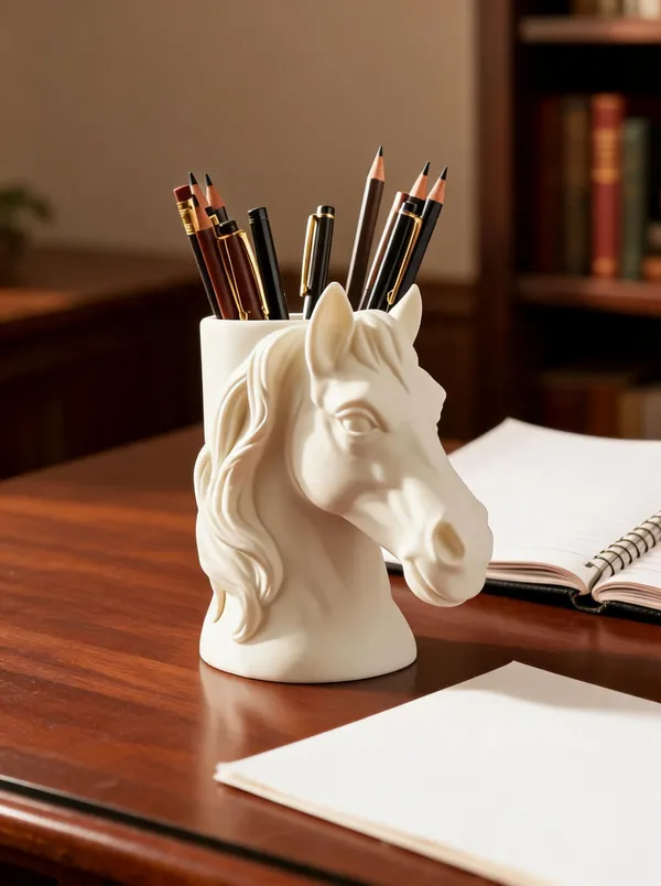 White_Pla_Plastic_Pen_And_Pencil_Holder_For_Organizing_Pens,_Pencils_And_Stationery