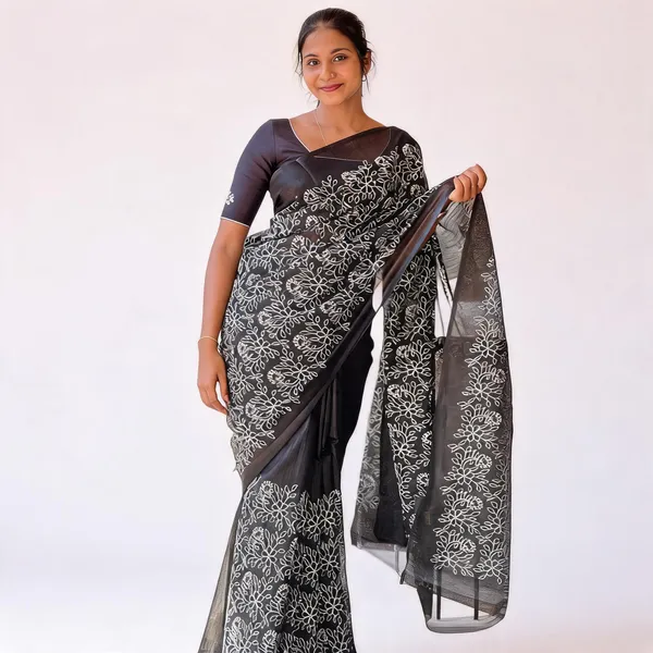 Black_Premium_Kota_Doria_Silk_Saree_For_Women