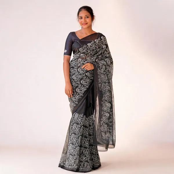 Black_Premium_Kota_Doria_Silk_Saree_For_Women