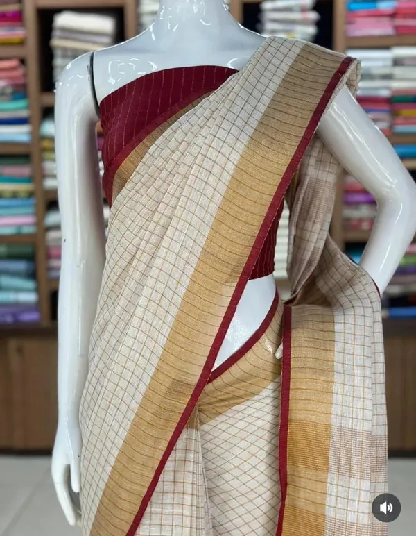 Beige_And_Maroon_Premium_Linen_By_Linen_Saree_For_Women