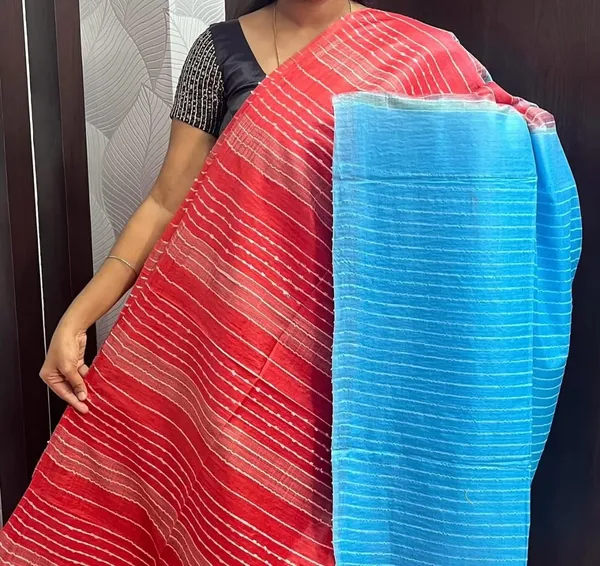 Red_And_Blue_Premium_Bamboo_Silk_Saree_For_Women