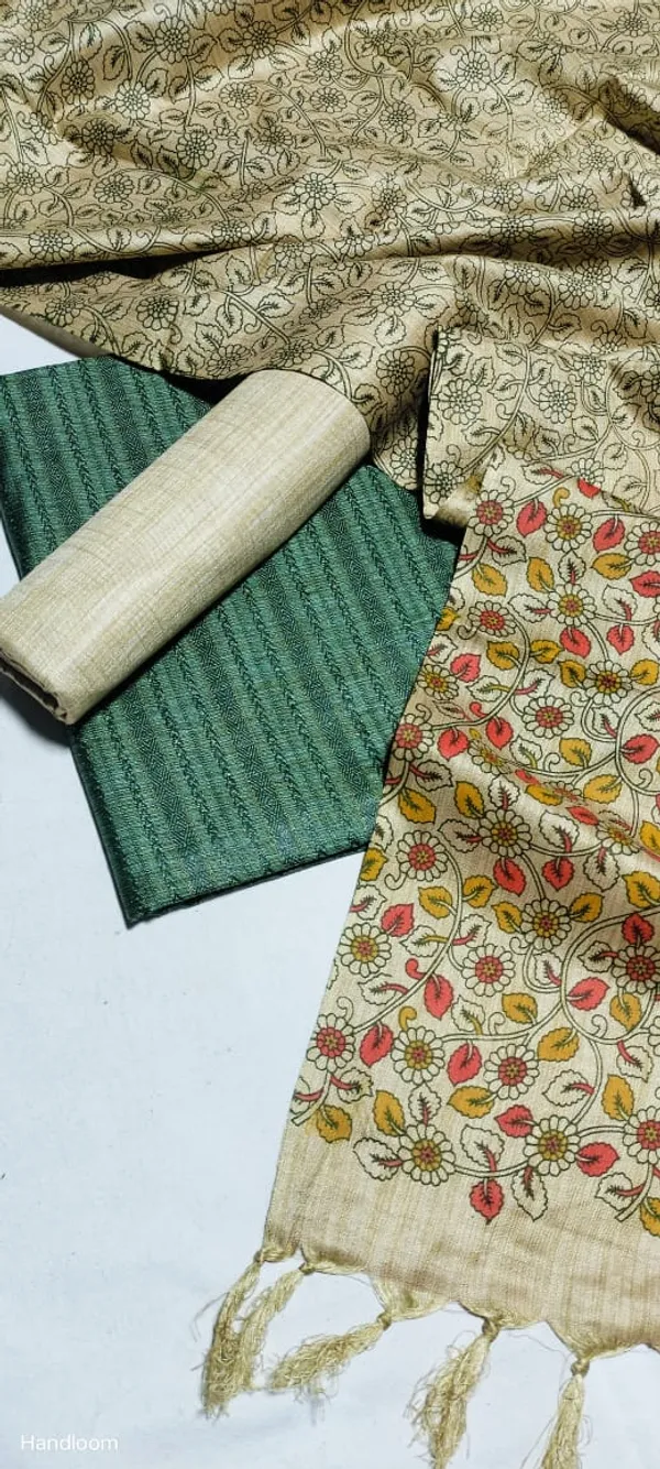 Beige_Premium_Cotton_Dupion_Unstitched_Suit_Set_For_Women