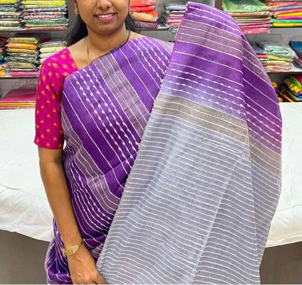 Purple_And_Silver_Premium_Kota_Silk_And_Bamboo_Silk_Saree_For_Women