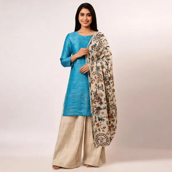Blue_And_Beige_Premium_Cotton_Dupion_Unstitched_Suit_Set_For_Women