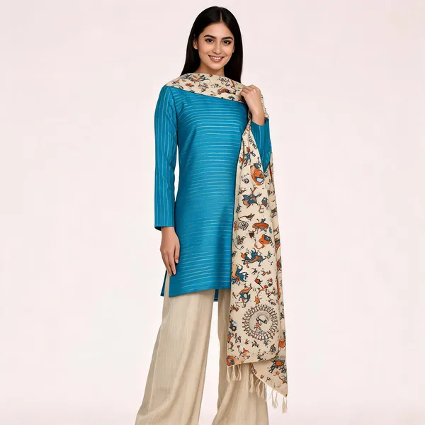 Blue_And_Beige_Premium_Cotton_Dupion_Unstitched_Suit_Set_For_Women