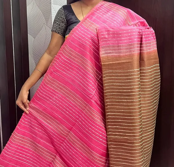Pink_And_Brown_Premium_Kota_Silk_And_Bamboo_Silk_Saree_For_Women