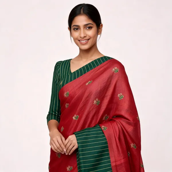Red_And_Green_Premium_Kota_Silk_Saree_For_Women