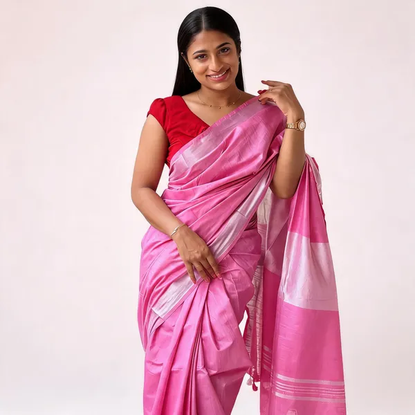 Red_And_Pink_Premium_Cotton_Linen_Saree_For_Women