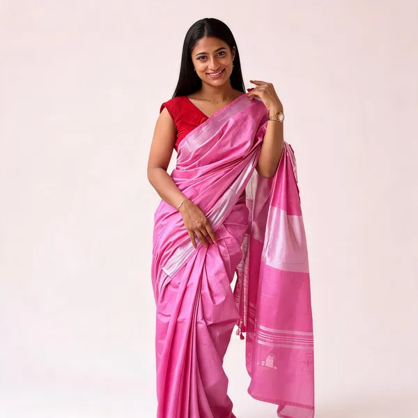 Red_And_Pink_Premium_Cotton_Linen_Saree_For_Women