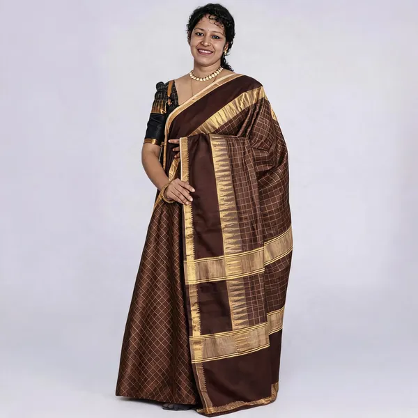 Brown_And_Golden_Premium_Kota_Silk_Saree_For_Women