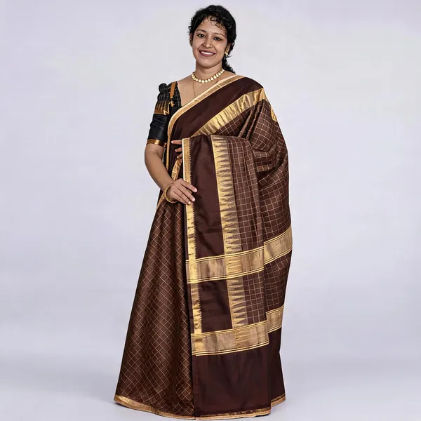 Brown_And_Golden_Premium_Kota_Silk_Saree_For_Women
