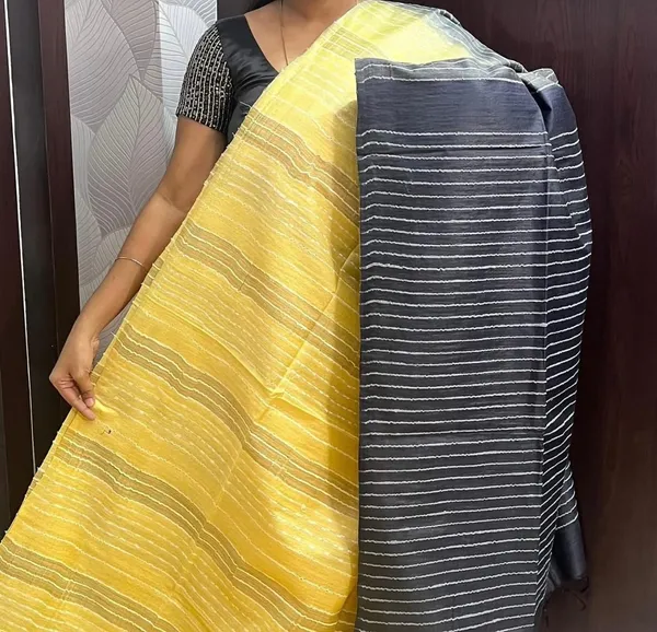 Yellow_And_Grey_Premium_Kota_Silk_Saree_For_Women