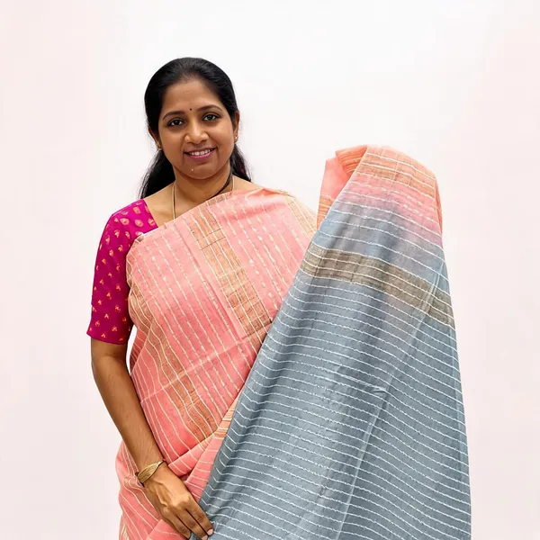 Pink_And_Grey_Premium_Kota_Silk_And_Bamboo_Silk_Saree_For_Women