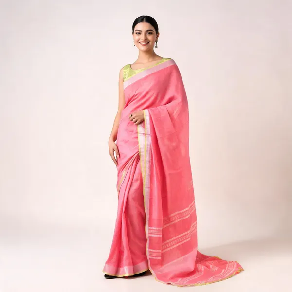 Pink_Premium_Cotton_Linen_Saree_For_Women