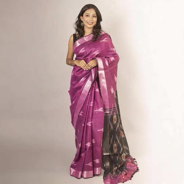 Pink_Premium_Cotton_Slub_Saree_For_Women