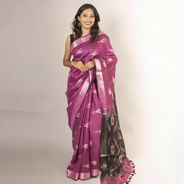 Pink_Premium_Cotton_Slub_Saree_For_Women