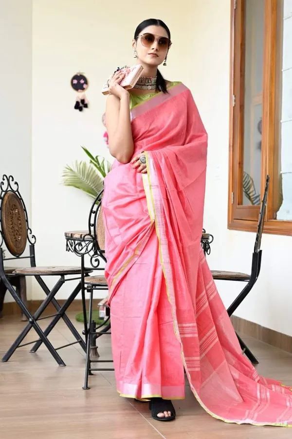 Pink_Premium_Cotton_Linen_Saree_For_Women