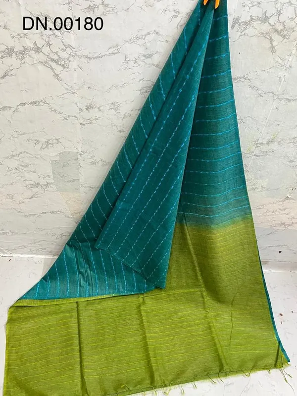 Green_And_Teal_Premium_Bamboo_Silk_Suit_Unstitched_Suit_Set_For_Women