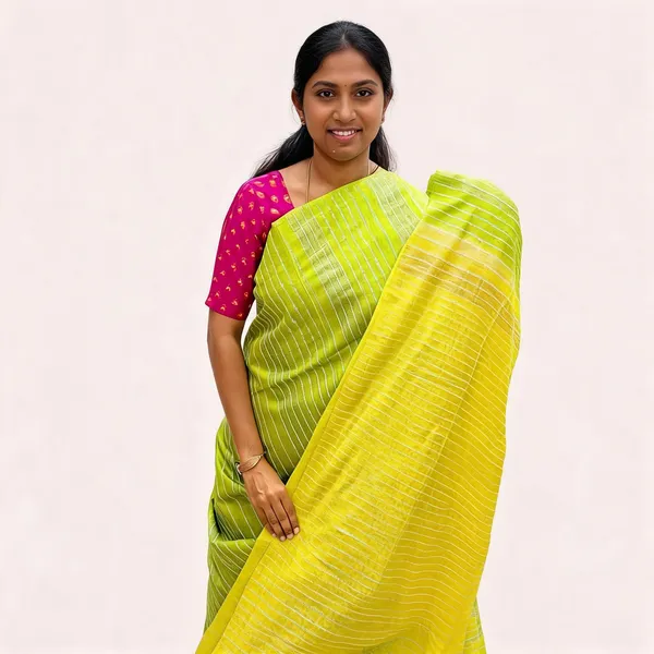 Yellow_Premium_Kota_Silk_And_Bamboo_Silk_Saree_For_Women