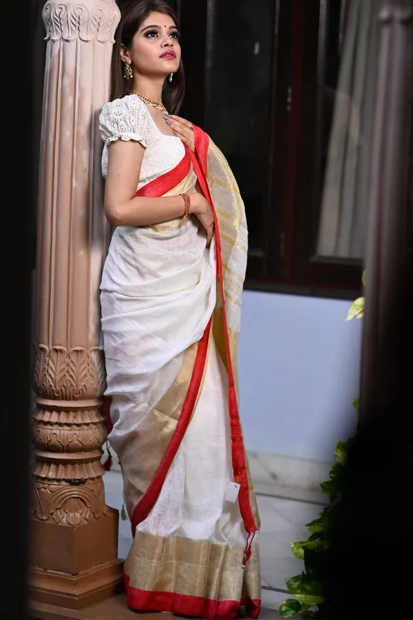 Red_Paper_Linen_Saree