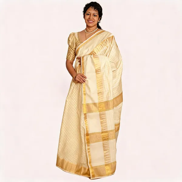 White_And_Golden_Premium_Kota_Silk_Saree_For_Women