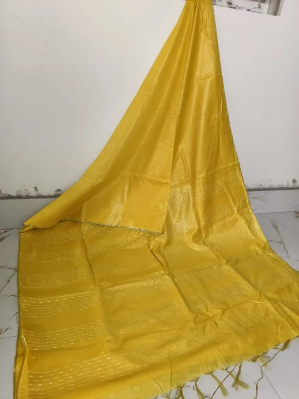 Yellow_Zari_Staple_Saree_