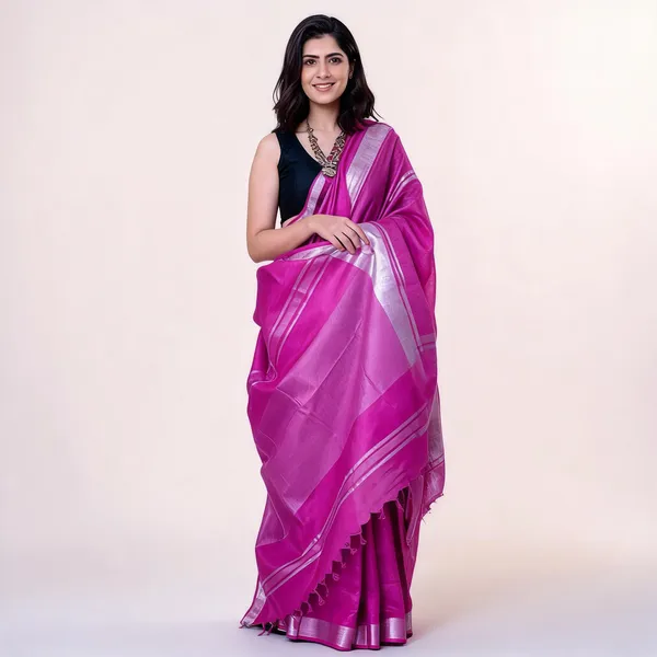Pink_And_Silver_Premium_Cotton_Linen_Saree_For_Women