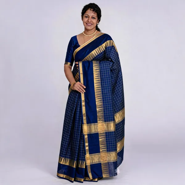 Blue_And_Golden_Premium_Kota_Silk_Saree_For_Women