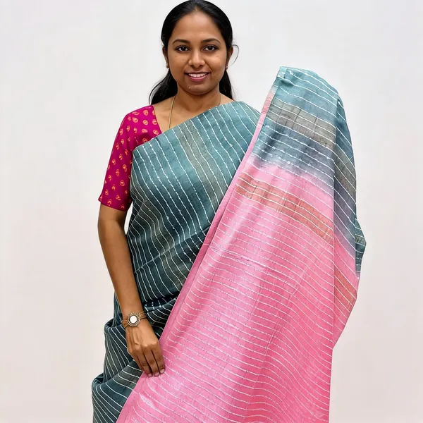 Pink_And_Grey_Premium_Kota_Silk_And_Bamboo_Silk_Saree_For_Women