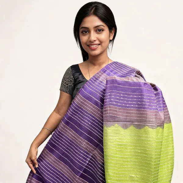 Green_And_Purple_Premium_Kota_Silk_And_Bamboo_Silk_Saree_For_Women