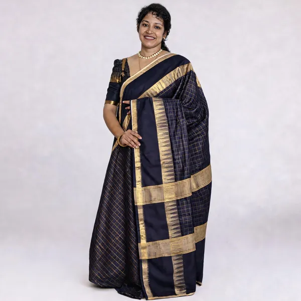 Navy_Blue_Premium_Kota_Silk_Saree_For_Women