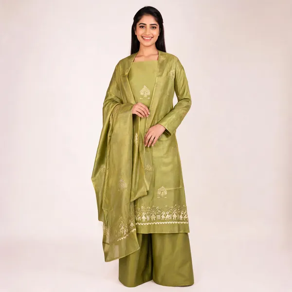 Green_Premium_Katan_Silk_Unstitched_Suit_Set_For_Women