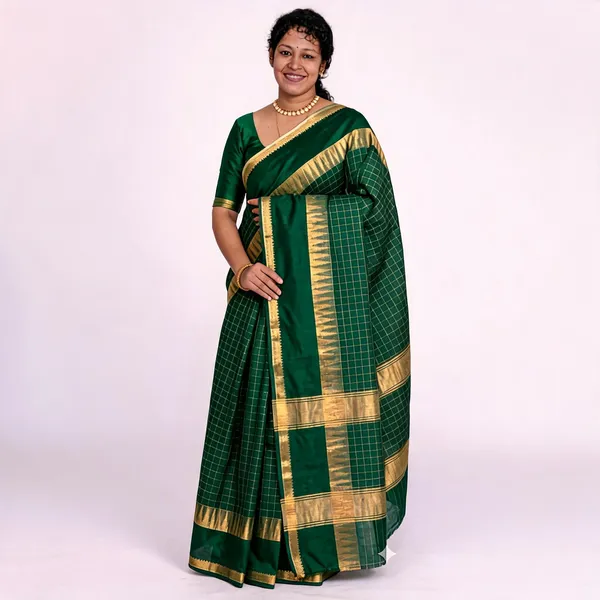 Green_And_Golden_Premium_Kota_Silk_Saree_For_Women
