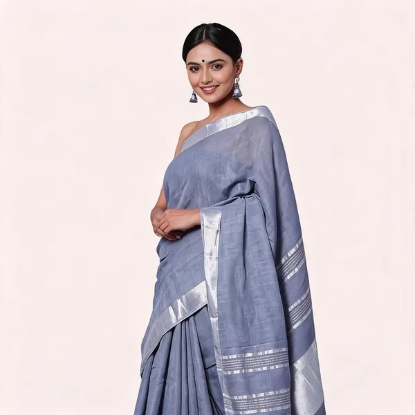 Grey_And_Silver_Premium_Cotton_Linen_Saree_For_Women