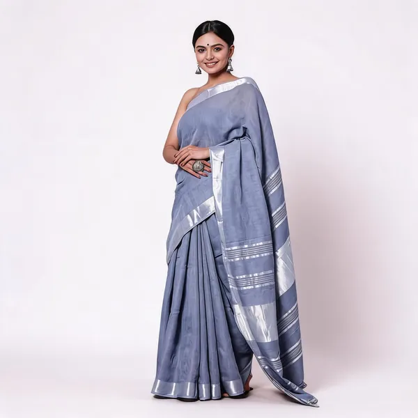 Grey_And_Silver_Premium_Cotton_Linen_Saree_For_Women