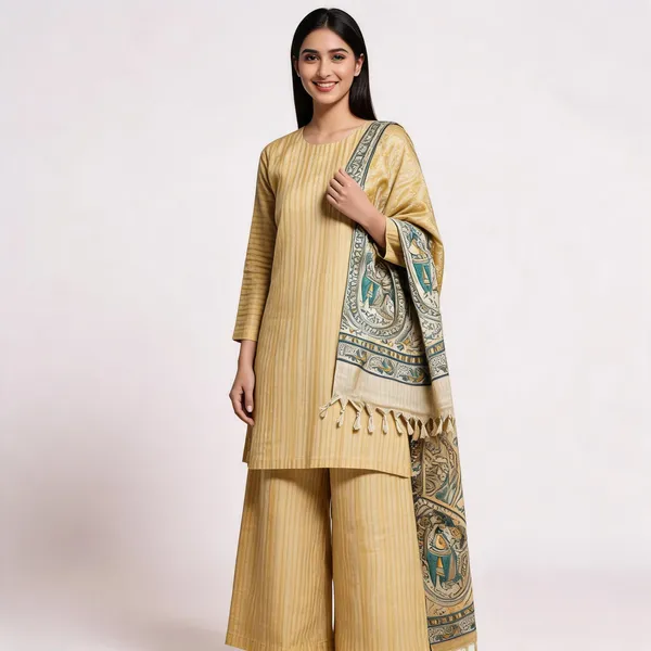 Golden_Premium_Cotton_Dupion_Saree_For_Women