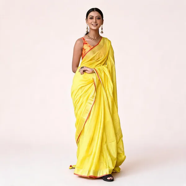 Yellow_Premium_Cotton_Linen_Saree_For_Women