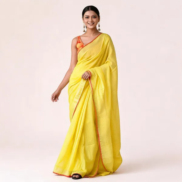 Yellow_Premium_Cotton_Linen_Saree_For_Women
