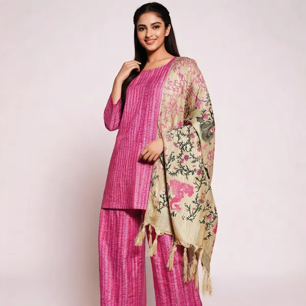 Pink_Premium_Cotton_Dupion_Unstitched_Suit_Set_For_Women