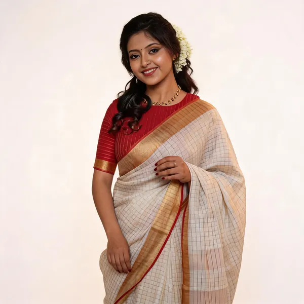 White_And_Red_Premium_Linen_By_Linen_Saree_For_Women
