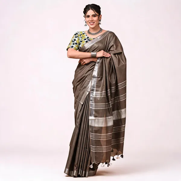 Grey_Premium_Cotton_Linen_Saree_For_Women
