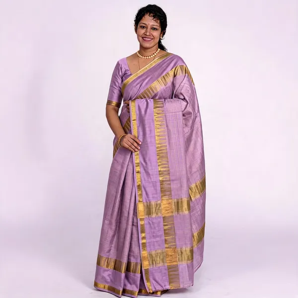 Golden_And_Lavender_Premium_Kota_Silk_Saree_For_Women
